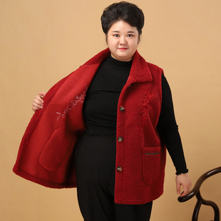 200斤胖妈妈秋冬加厚马甲背心外穿 中老年女装 60岁70加肥加大码