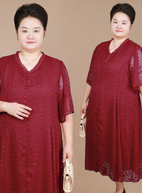 洋气宽松遮肚连衣裙妈妈大码夏装