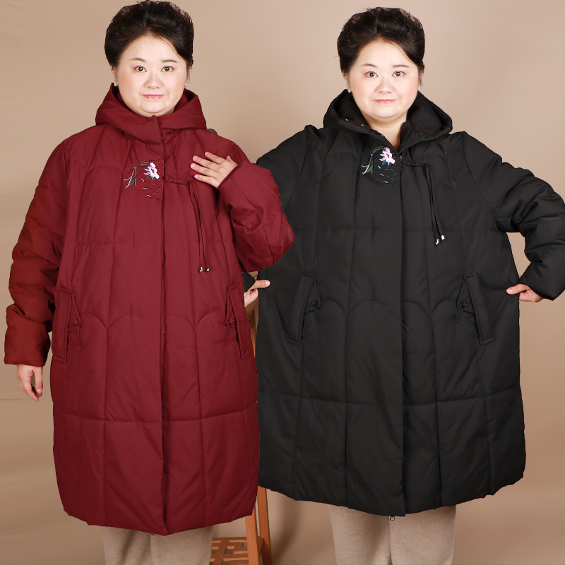 特大码羽绒棉服女保暖中长款冬季