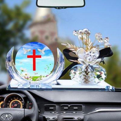 创意车用十字中控台水晶装饰