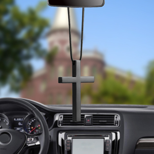 合金车载十字架车内挂件汽车后视镜 个性高端大气上档次车内吊坠