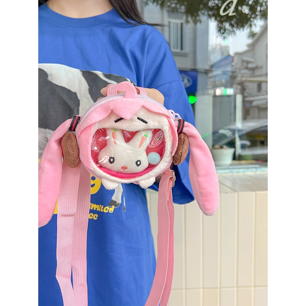 日式二次元初音未来樱花大嘴痛包新款卡通可爱迷你零钱包耳机包单