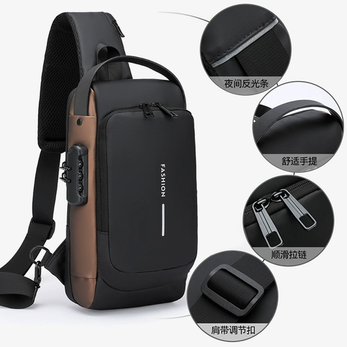 Нагрудная сумка, замок, сумка через плечо для отдыха, рюкзак на одно плечо, анти-кража