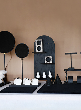 首饰展示架黑色洞洞板置物架耳环项链架子戒指托饰品陈列拍摄道具