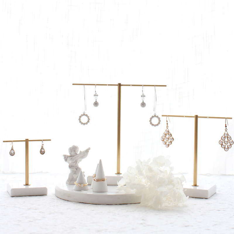 首饰架白色大理石带洞