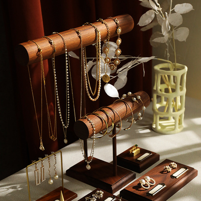 项链展示架胡桃木轻奢双层手镯