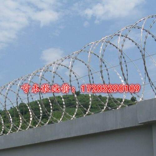 围墙加高防爬带刺防盗铁丝网不锈钢直线型刀片刺绳围栏防攀爬刺网