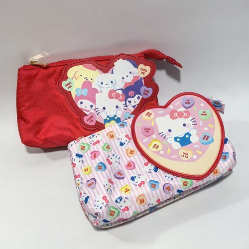 外贸出口可爱卡通联名合作限定款HelloKitty多隔层手拿包化妆包