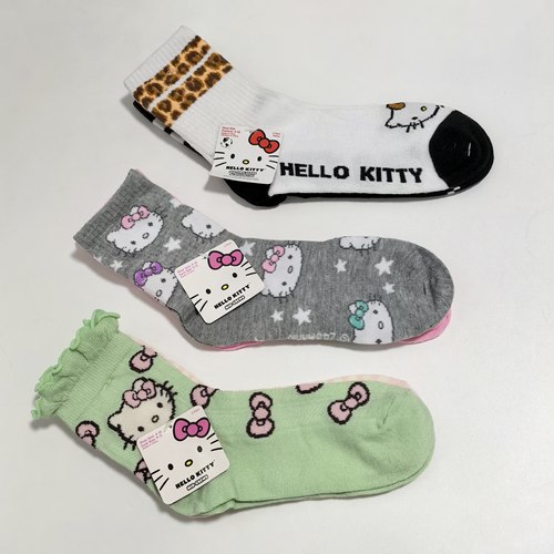 外贸出口 可爱卡通小清新HelloKitty 2双套装 成人袜子 中筒袜