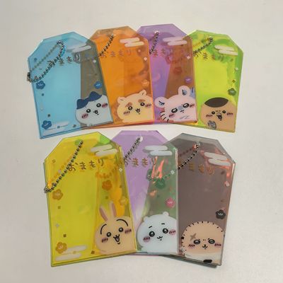 日单 可爱卡通自嘲熊 吉伊乌萨奇 PVC透明镭射 卡套保护套 收纳包