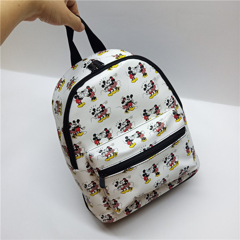 外贸出口可爱卡通小清新米奇米妮印花休闲双肩包小背包