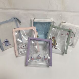日单 可爱卡通迪家牡蛎宝宝玛丽猫噗噗小熊 PVC透明化妆包收纳包