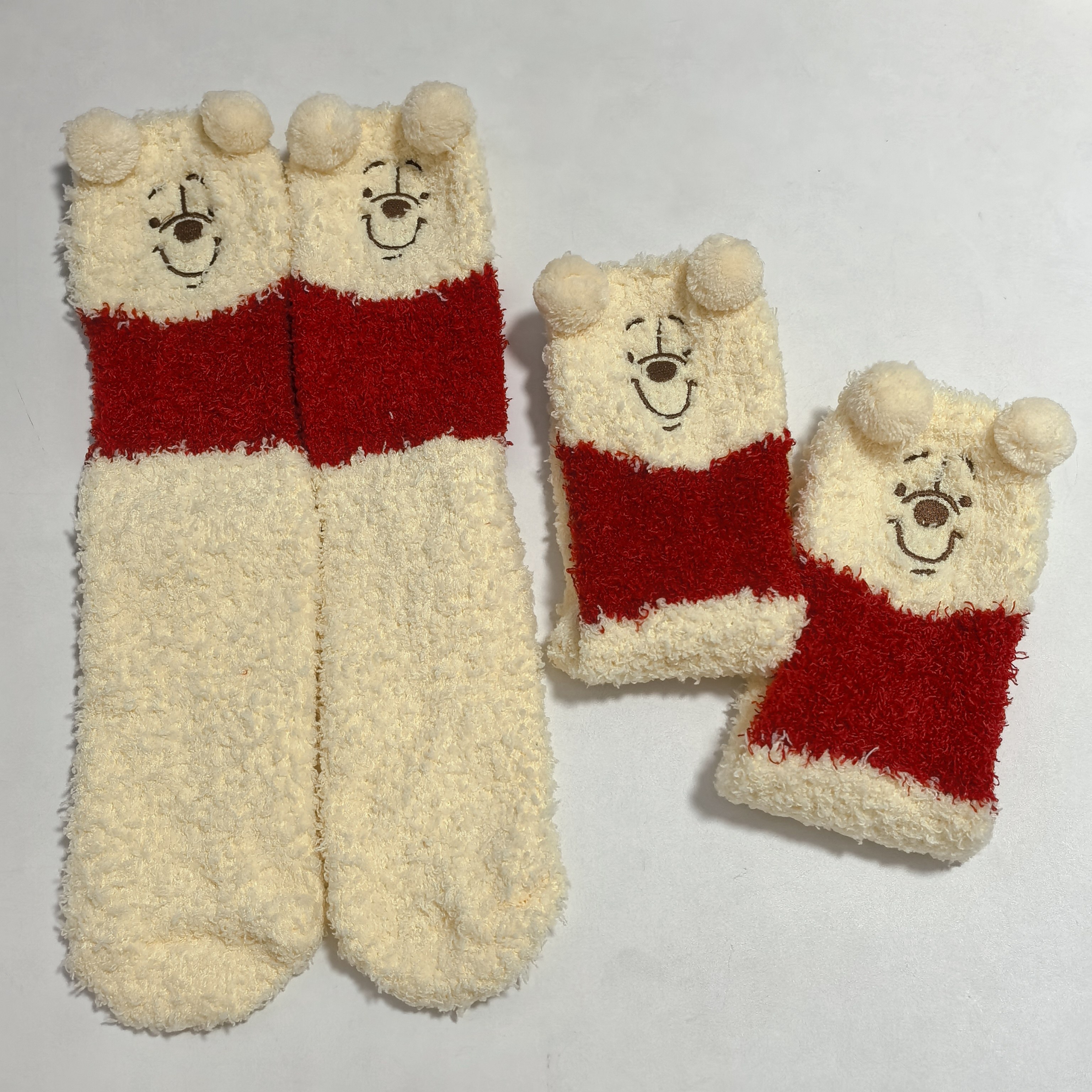 日单 可爱卡通噗噗小熊刺绣 珊瑚绒成人袜子 中筒袜,女士内衣/男士内衣/家居服,中筒袜,淘宝优惠券,粉丝福利购,淘宝优惠卷