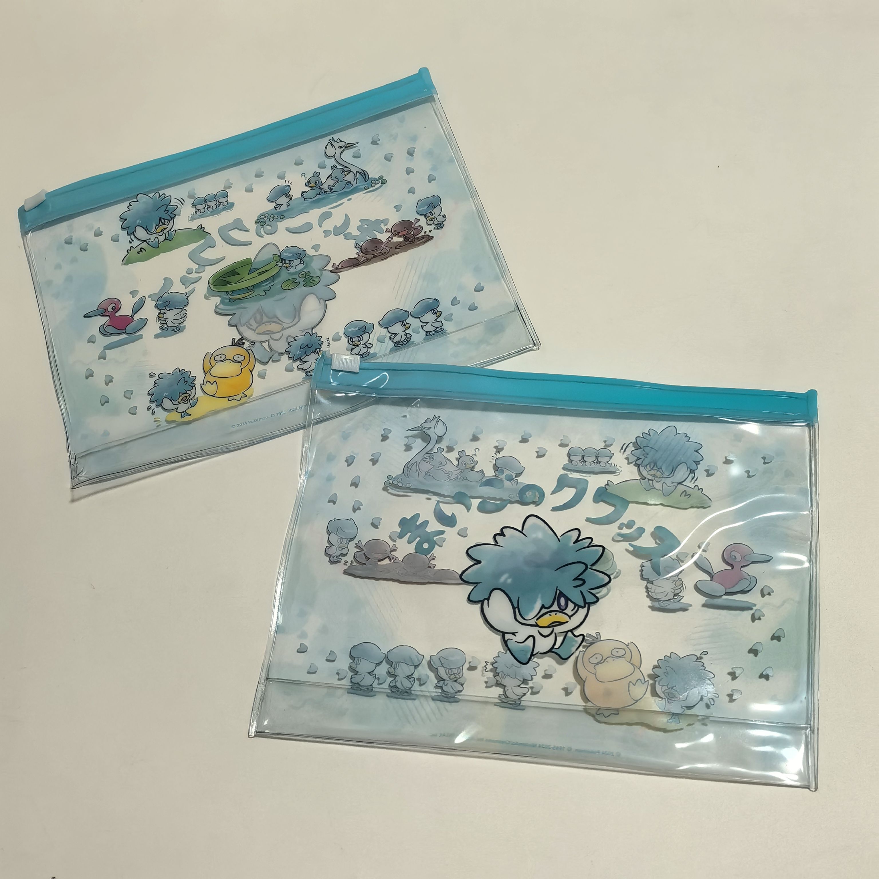 日单 宝可梦可爱卡通迷路的润水鸭周边 票据包收纳包
