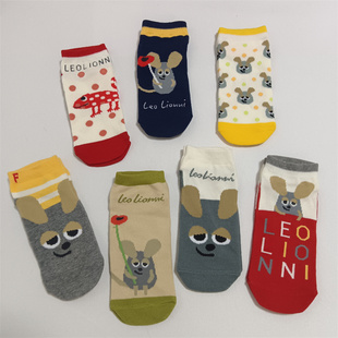 日单 可爱卡通田鼠阿福绘本周边 女士袜子 短袜