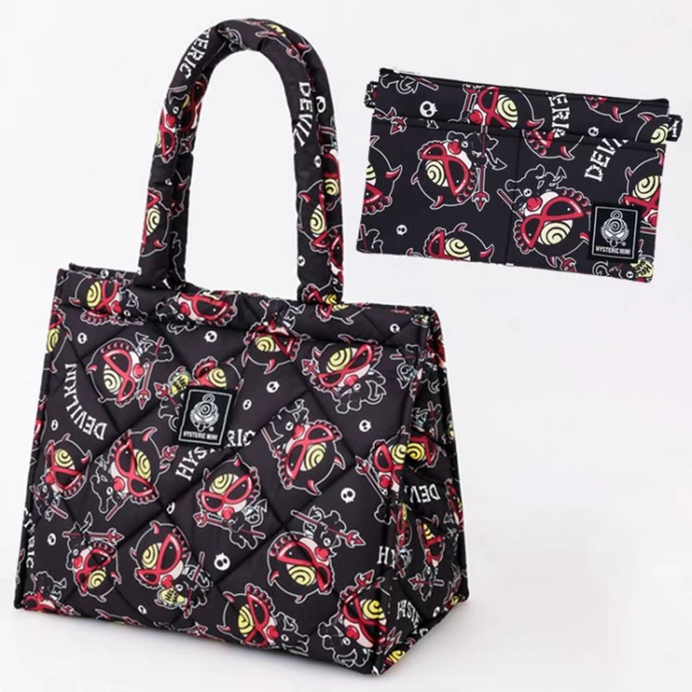 日单杂志附录款可爱卡通黑超奶嘴娃2件套单肩手提包斜挎包托特包