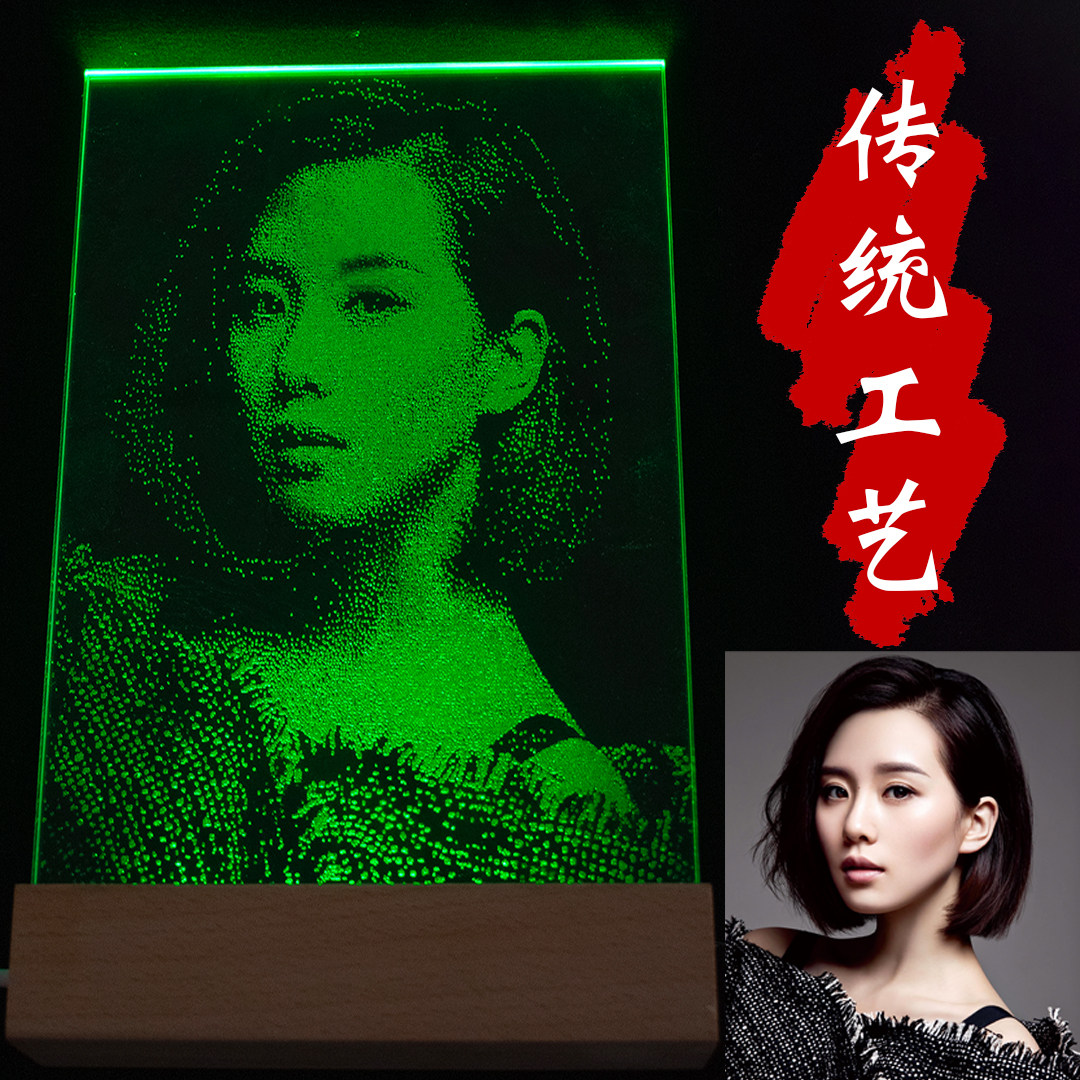 锤子画玻璃画纯手工定制生日礼物