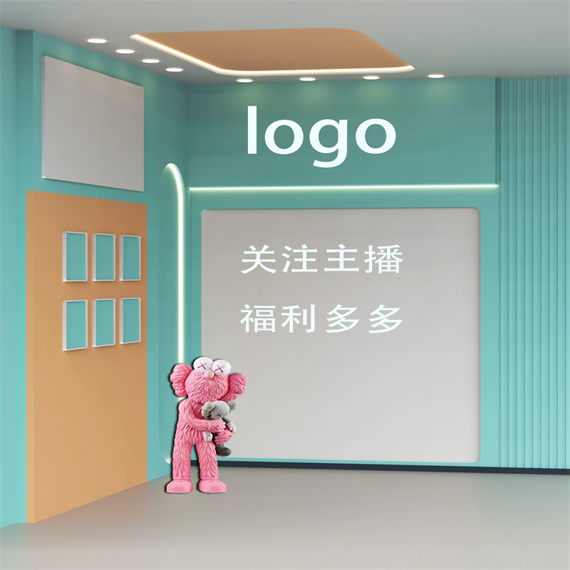 新款直播背景墙服装美妆美容院装饰拍摄简约轻奢高清主播3d背景布