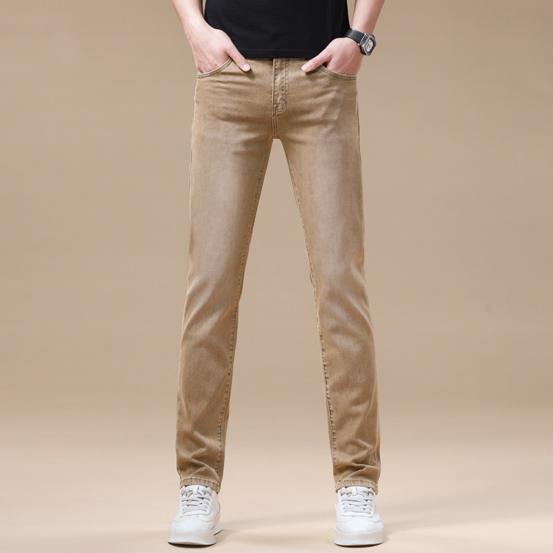 欧洲站高端简约轻奢牛仔裤男款春夏季薄款修身直筒百搭休闲长裤子