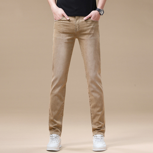 欧洲站高端简约轻奢牛仔裤男款春夏季薄款修身直筒百搭休闲长裤子