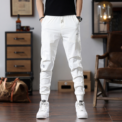 夏季束脚修身弹力潮牌休闲裤长裤