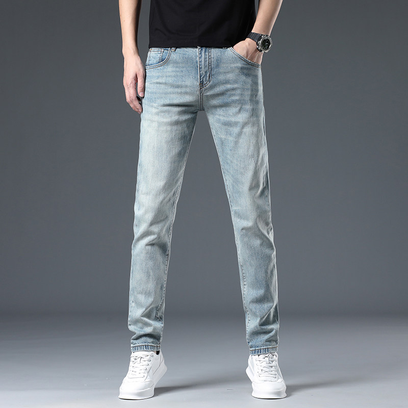 高端潮牌复古色牛仔裤男春秋季修身小直筒时尚简约休闲百搭长裤子,男装,牛仔裤,淘宝优惠券,粉丝福利购,淘宝优惠卷