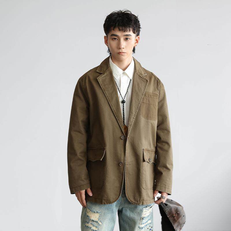 西装外套男日系复古高级感休闲西服男款春秋新款痞帅男士上衣男装