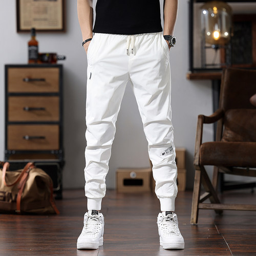 男士冰丝凉感修身束脚长裤休闲裤