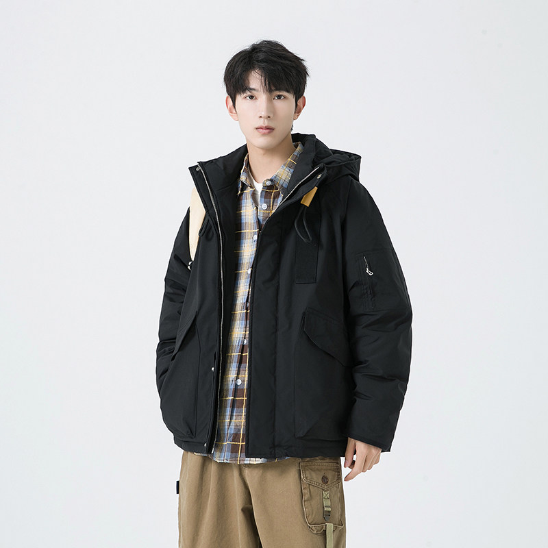 冬季90%白鸭绒军绿工装羽绒服男潮牌加厚保暖情侣外套休闲冲锋衣