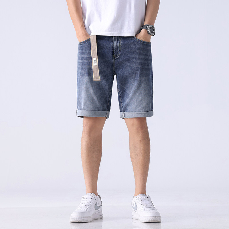 高端牛仔短裤男夏季新款潮流