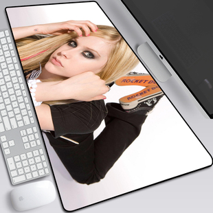 Avril Lavigne艾薇儿鼠标垫锁边加厚笔记本电脑办公桌垫键盘垫