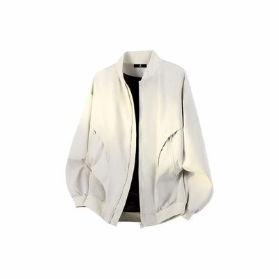 黑色美式痞帅外套棒球服男春秋季短款高级感cleanfit三防飞行夹克