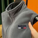 外套背心 开衫 摇粒绒马甲立领秋冬季 加绒拉链加厚双面奥粒绒无袖