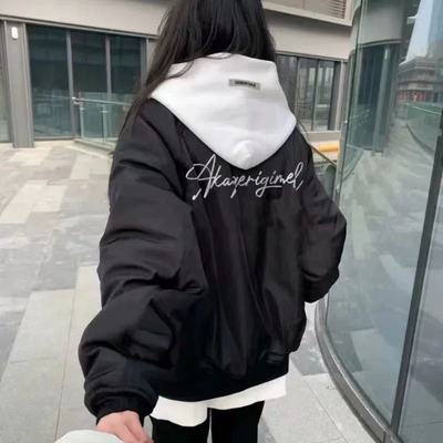 美式高街潮牌设计感字母飞行服棒球服夹克男春秋印花宽松休闲外套