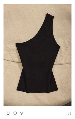 小众斜肩性感辣妹挂脖吊带背心女内搭外穿带修身显瘦无袖上衣