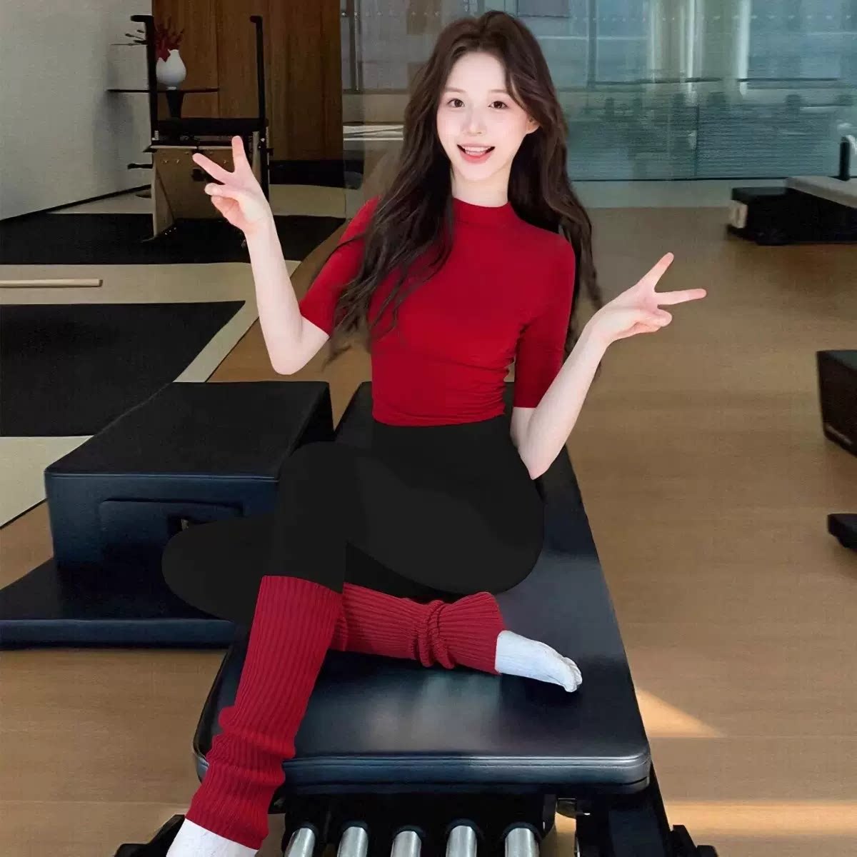 2026年春季新款女装修身显瘦半高领短袖T恤上衣百搭长袖打底衫