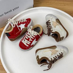 韩国BORA│2026冬款加棉保暖星星男童棉鞋休闲板鞋女童儿童运动鞋