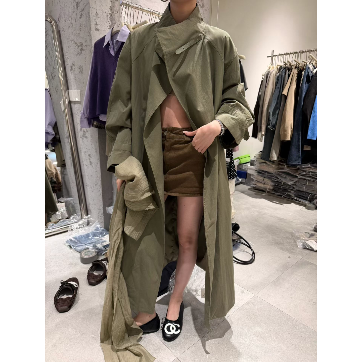 高个子加长版风衣外套女2026年春秋新款高级感超火长款到脚踝大衣