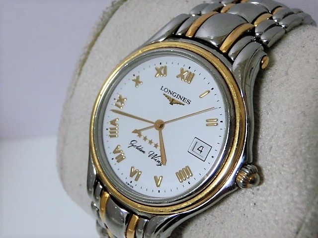 瑞士腕表二手原装正品手表浪琴/Longines 不锈钢镀金石英表男表