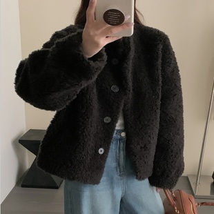 2025超火羊羔绒外套女短款冬季新款加厚环保皮草皮毛一体毛绒大衣