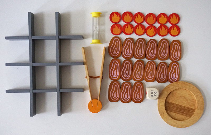 4세 이상 환경 친화적인 나무 재미있는 바베큐 플레이 하우스 바베큐 야외 대나무 게임 교육 보드 게임 장난감