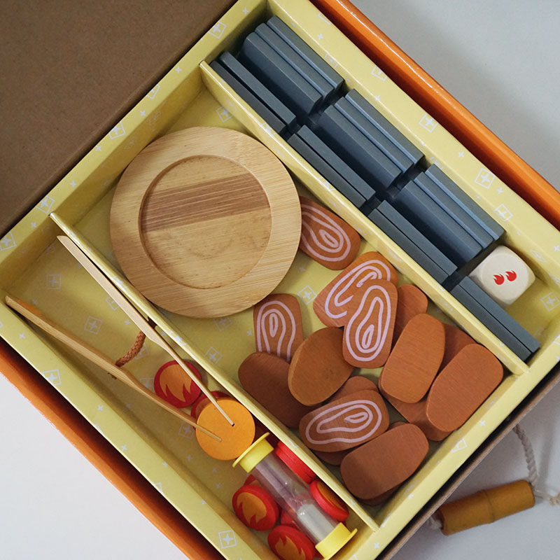 4세 이상 환경 친화적인 나무 재미있는 바베큐 플레이 하우스 바베큐 야외 대나무 게임 교육 보드 게임 장난감