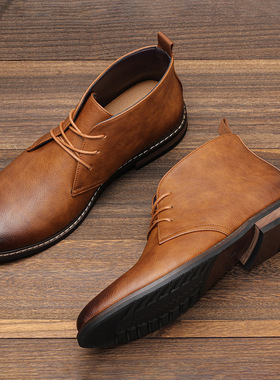 Men's Big Size Retro Martin Boots 大码美式复古马丁靴男沙漠靴