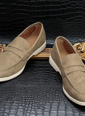 Men's Slip-On Loafers 复古休闲一脚蹬男鞋平底懒人乐福鞋男