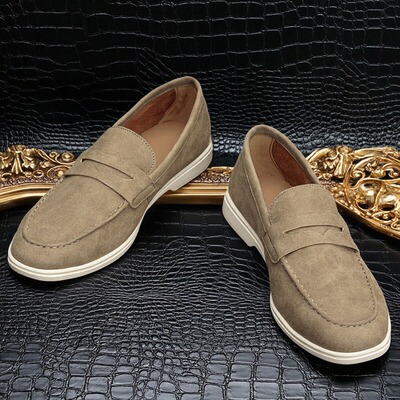 Men's Slip-On Loafers 复古休闲一脚蹬男鞋平底懒人乐福鞋男