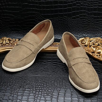 Men's Slip-On Loafers 复古休闲一脚蹬男鞋平底懒人乐福鞋男
