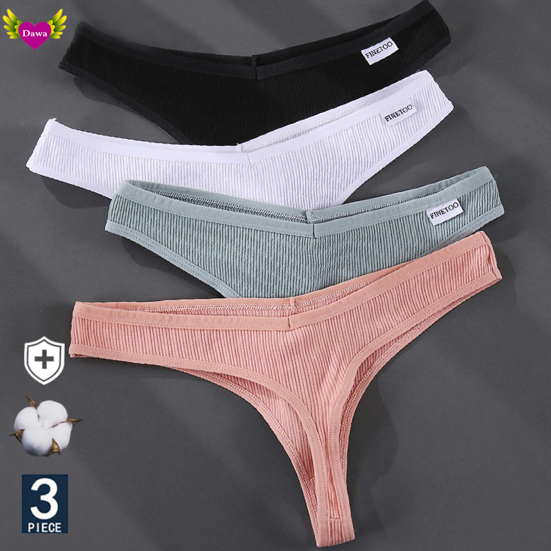 3PCS/Set G-string Panties Cotton Women Underwear Sexy Thong