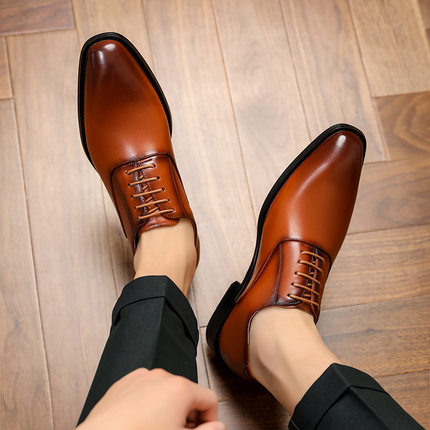 Plus Size 38-46 Wedding Office Cow Leather Men Dress Shoes