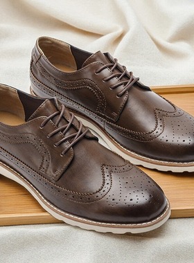 47 48 Big Size Ultra-Light Comfort Men's Brogue Casual Shoes