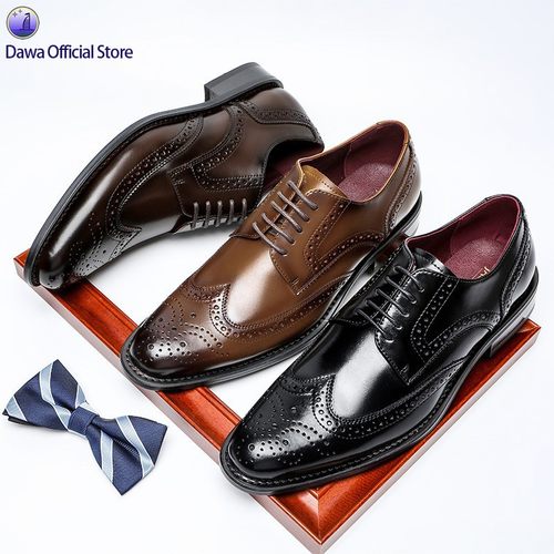 Business Dress Shoes Men Brogue Leather Shoes Formal Shoes